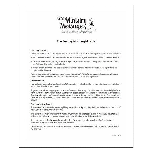 Ministry Message - The Sunday Morning Miracle 