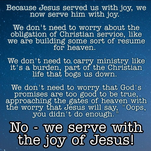 Serve with joy