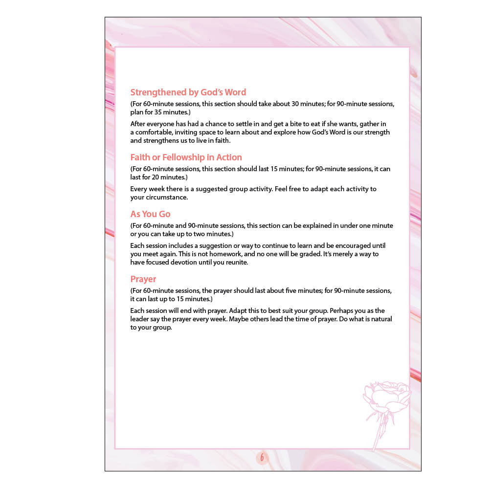 Example page of Strong in the Lord Small Group Digital Study Guide from CTA, Inc