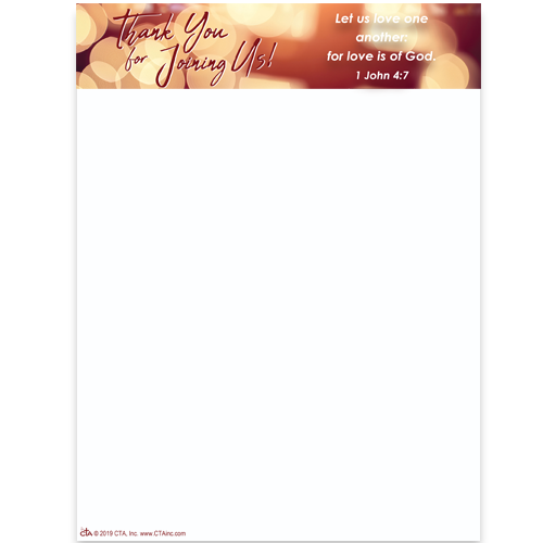 Thank You for Joining Us Letterhead, Full Sheet