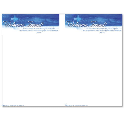 Welcome Friend We&#39;re Glad You&#39;re Here Half Sheet Letterhead