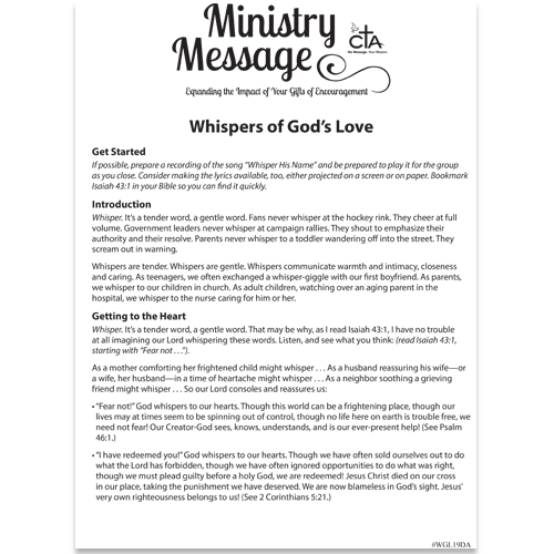Whispers of God's Love Ministry Message