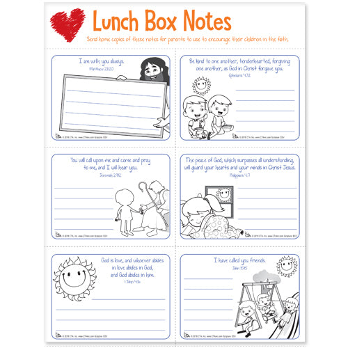 Walking with Jesus Lunch Box Notes