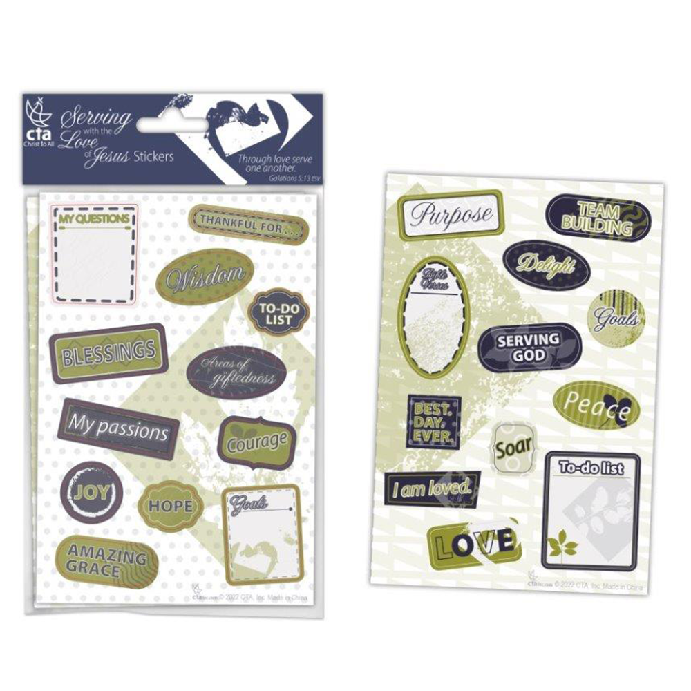 Serving with the Love of Jesus Stickers for Women's Ministry
