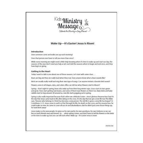 Ministry Message - Wake Up—It’s Easter!